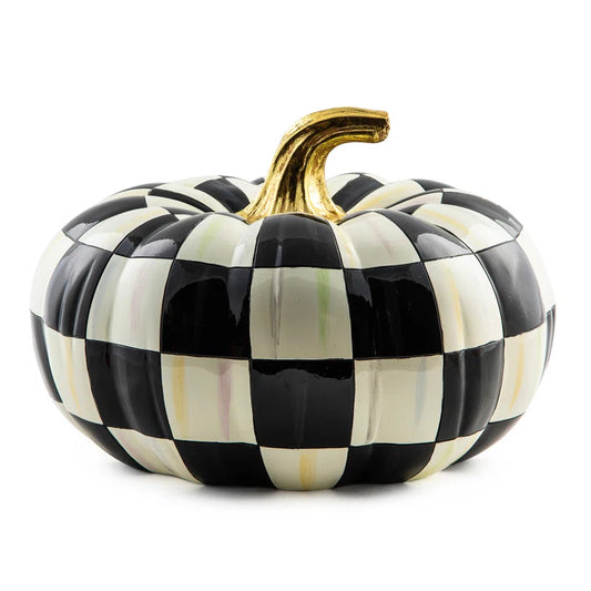 Mackenzie Childs Courtly Check® Squashed Glossy Medium Pumpkin