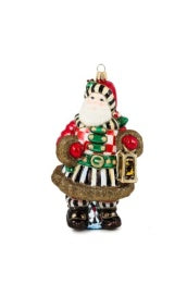 Check it Out Town Crier Santa Glass Ornament