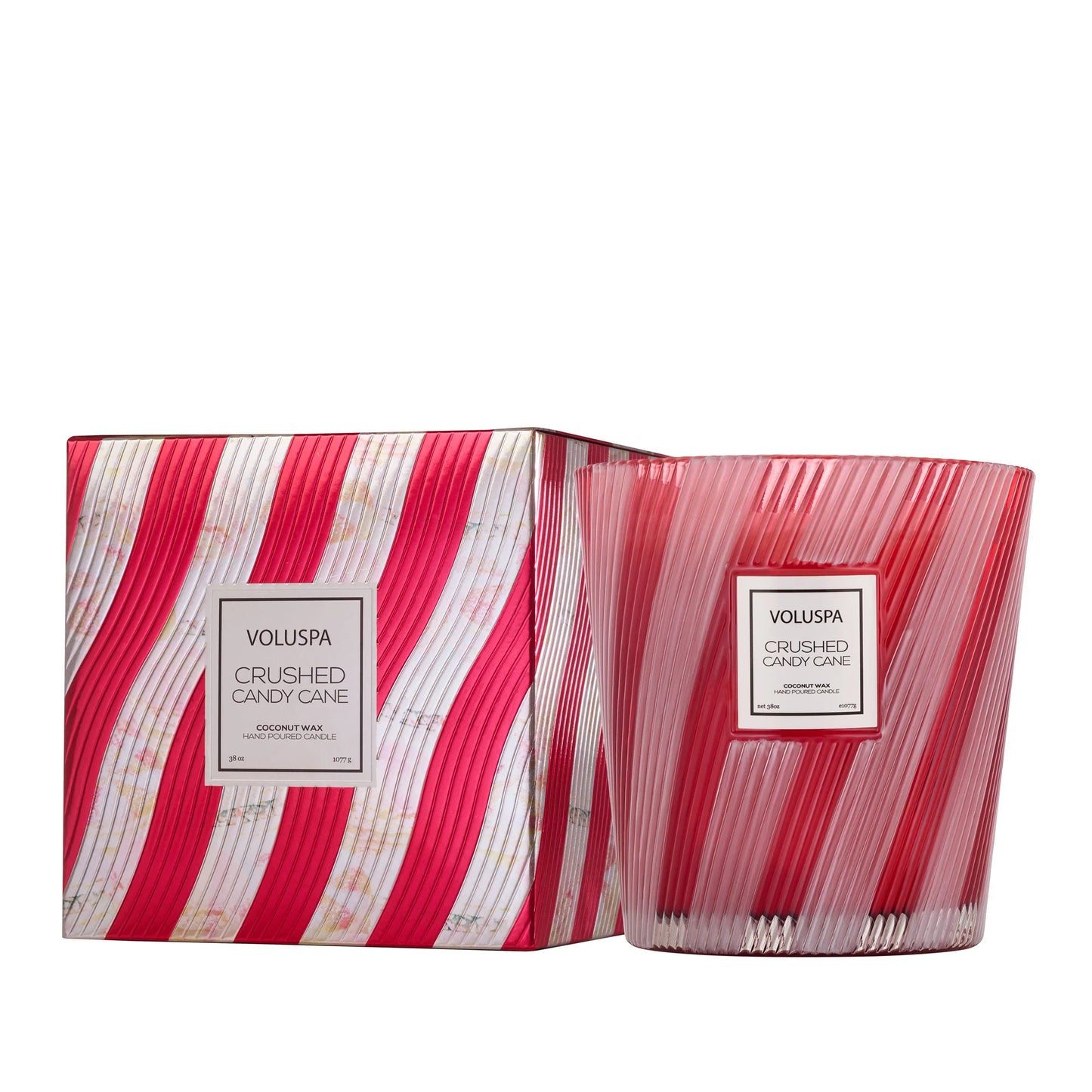 Crushed Candy Cane Hearth Candle - 3 Wick