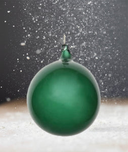6" Emerald Glitter Bubblegum Glass Ball Ornament
