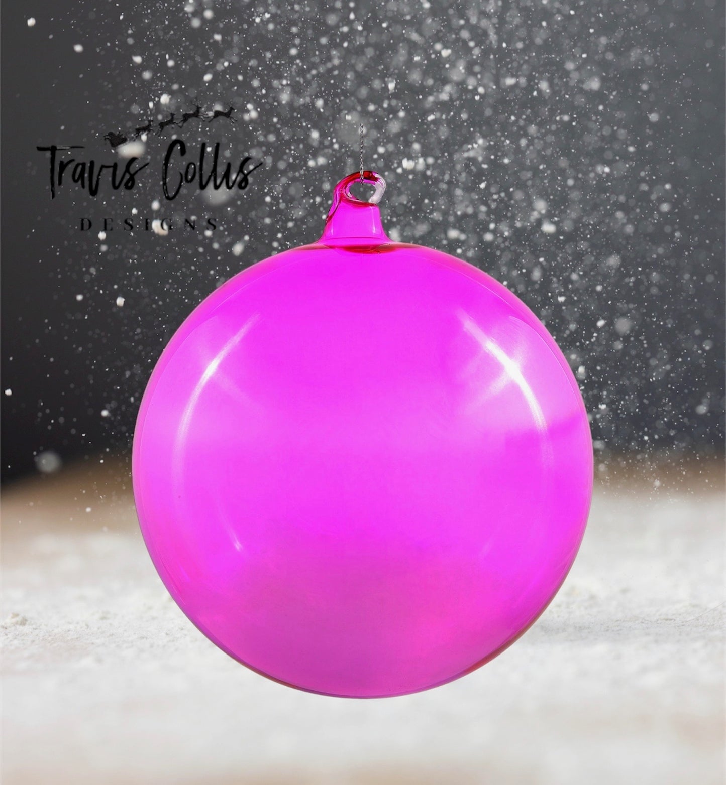 6" Fuchsia Bottle Glass Ball Ornament