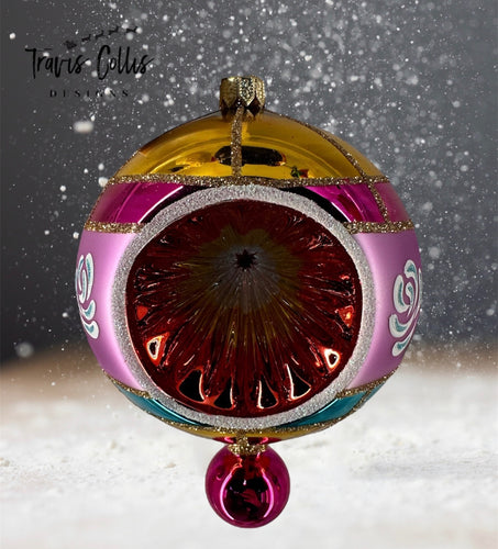 Nostalgia Bauble with Reflector - Pink - Made in Poland