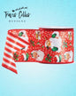 RETRO SANTA DOUBLE SIDED RIBBON 4" X 10 YDS