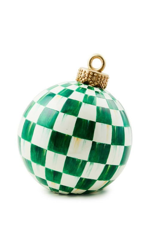 Mackenzie-Childs Dark Green Check Tabletop Ornament