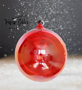 6" Red Bottle Glass Ball Ornament