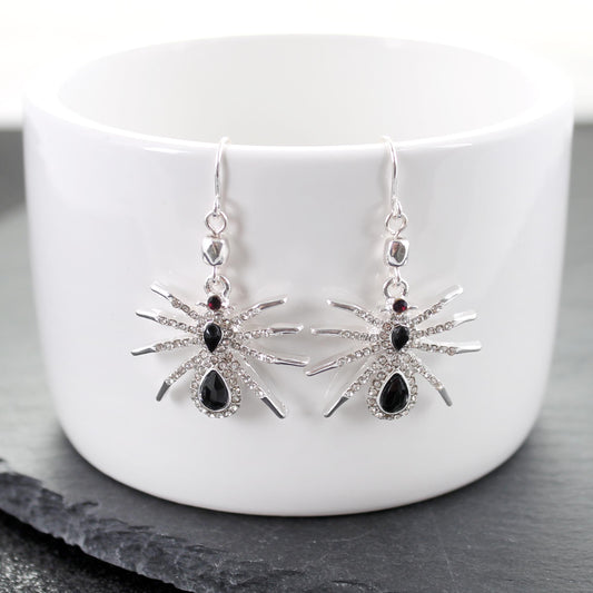 Crystal Spider Earrings