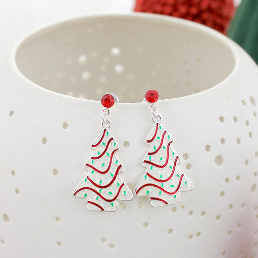 Sprinkle Christmas Tree Cake Earrings