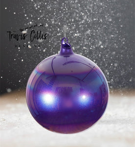 6" Purple Pearl Glass Ball Ornament