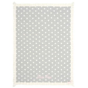 Gray Dot w/Ruffle Blanket