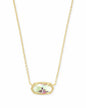 ELISA SHORT PENDANT NECKLACE GOLD DICHROIC GLASS