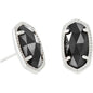 ELLIE STUD EARRINGS RHODIUM BLACK