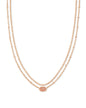 EMILIE MULTI STRAND NECKLACE ROSE GOLD SAND DRUSY