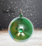 6" Emerald Green Bottle Glass Ball Ornament