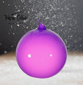 6" Purple Bubblegum Glass Ball Ornament