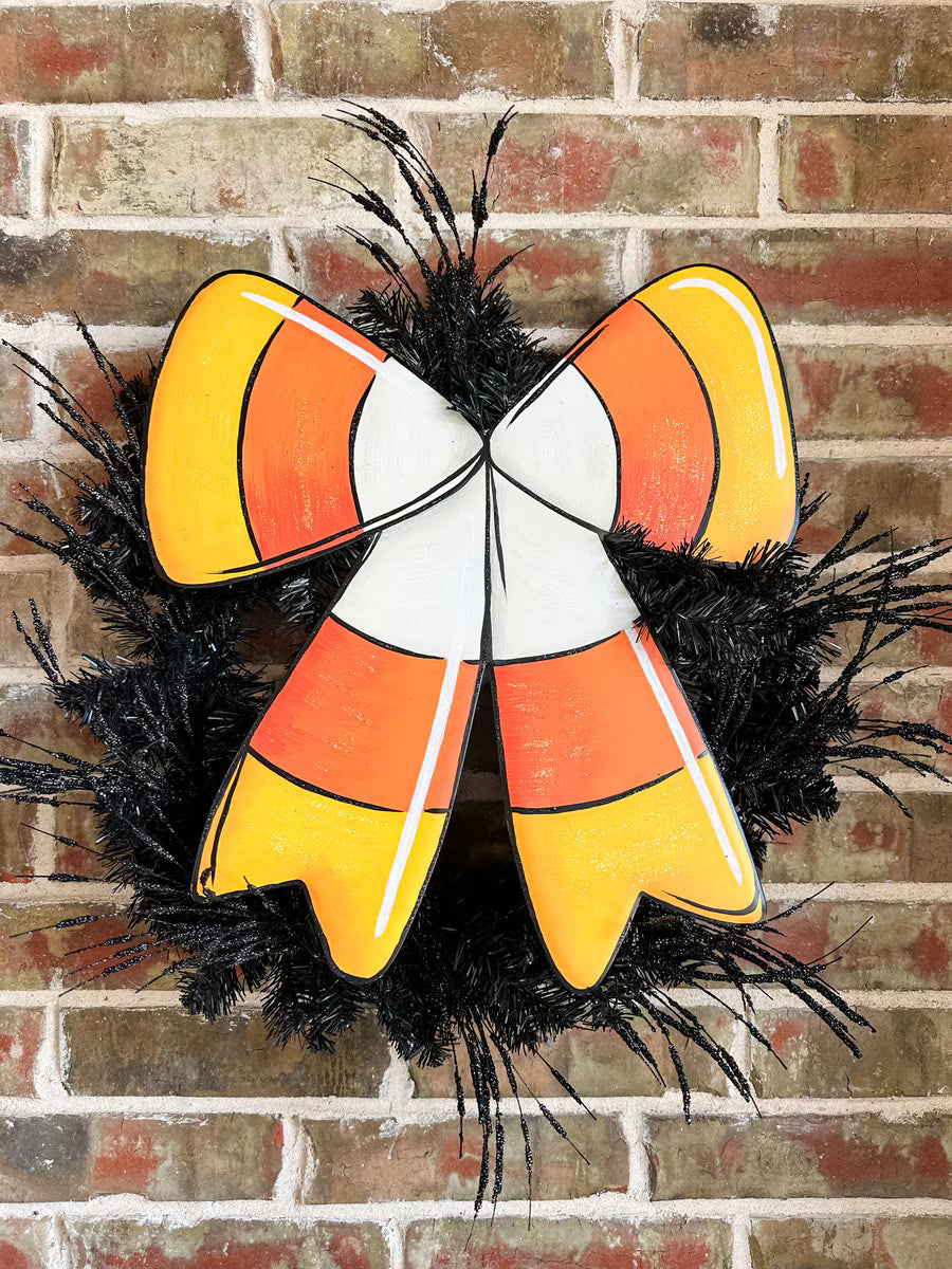 Round Top Collection Candy Corn Bow