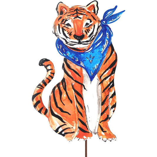 Blue Bandana Tiger by The Round Top Collection