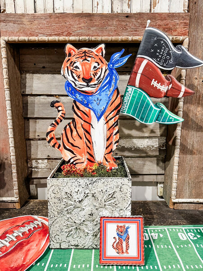 Blue Bandana Tiger by The Round Top Collection