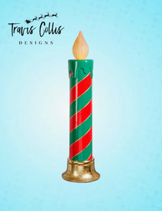 RESIN MULTICOLOR LIGHTED CANDLE 38"