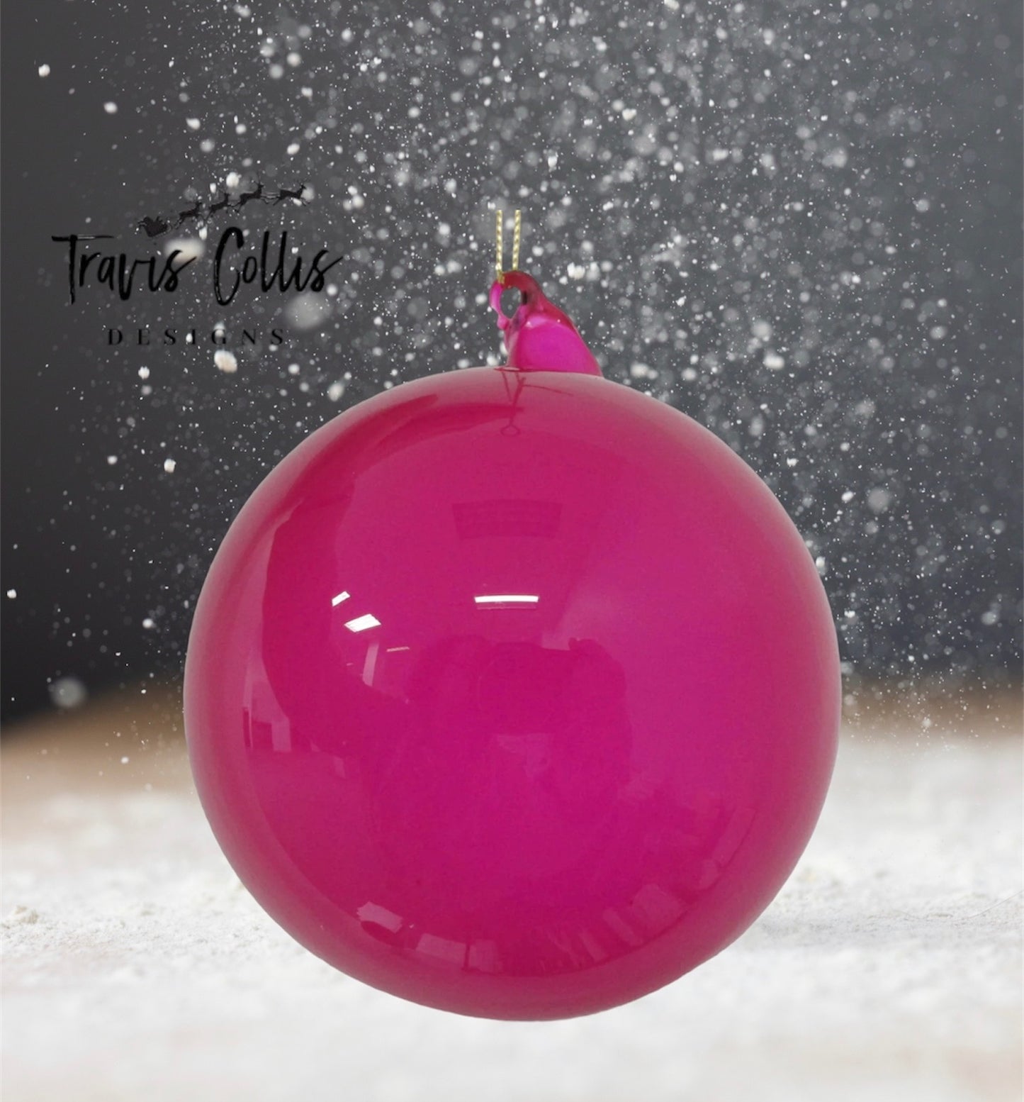 4.7" Fuchsia Bubblegum Glass Ball Ornament