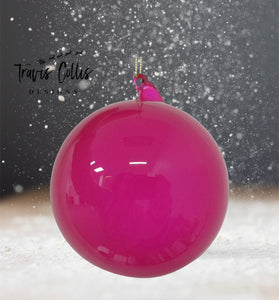 4.7" Fuchsia Bubblegum Glass Ball Ornament