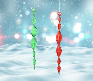 Glass Icicle Set of 2