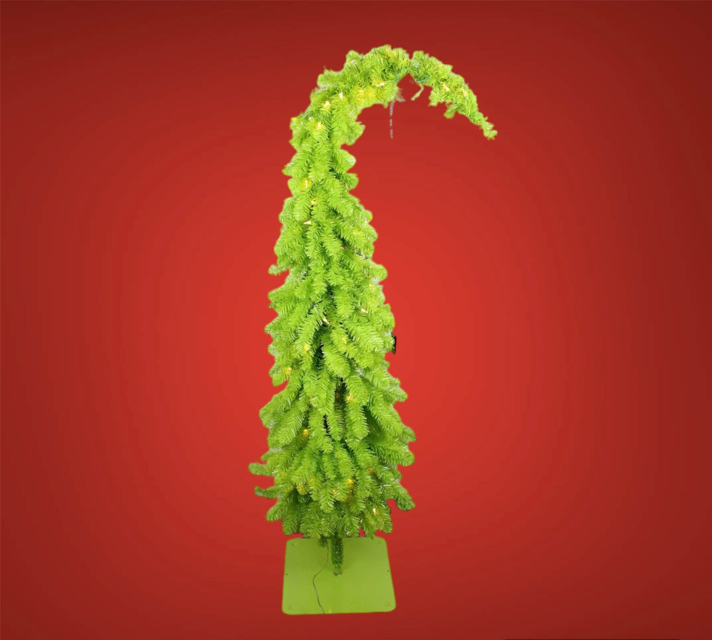 Bent Lighted Lime Green Tree - 5'