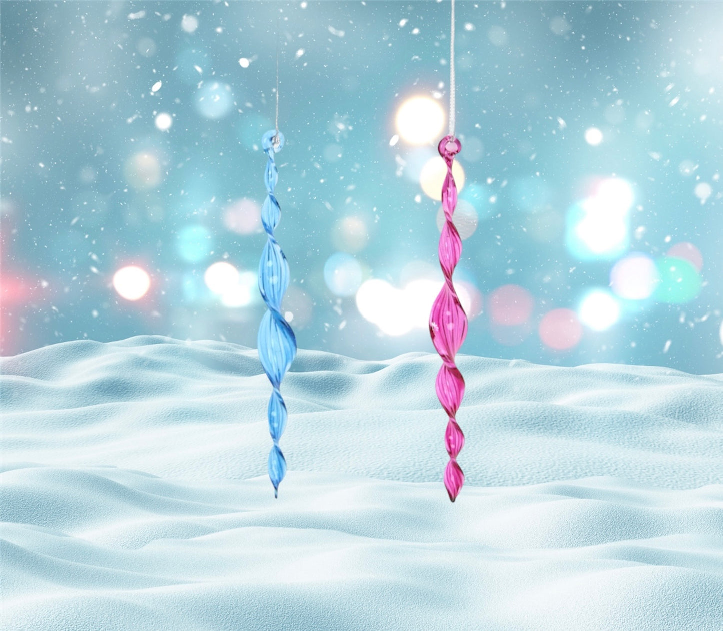 Glass Icicle Set of 2