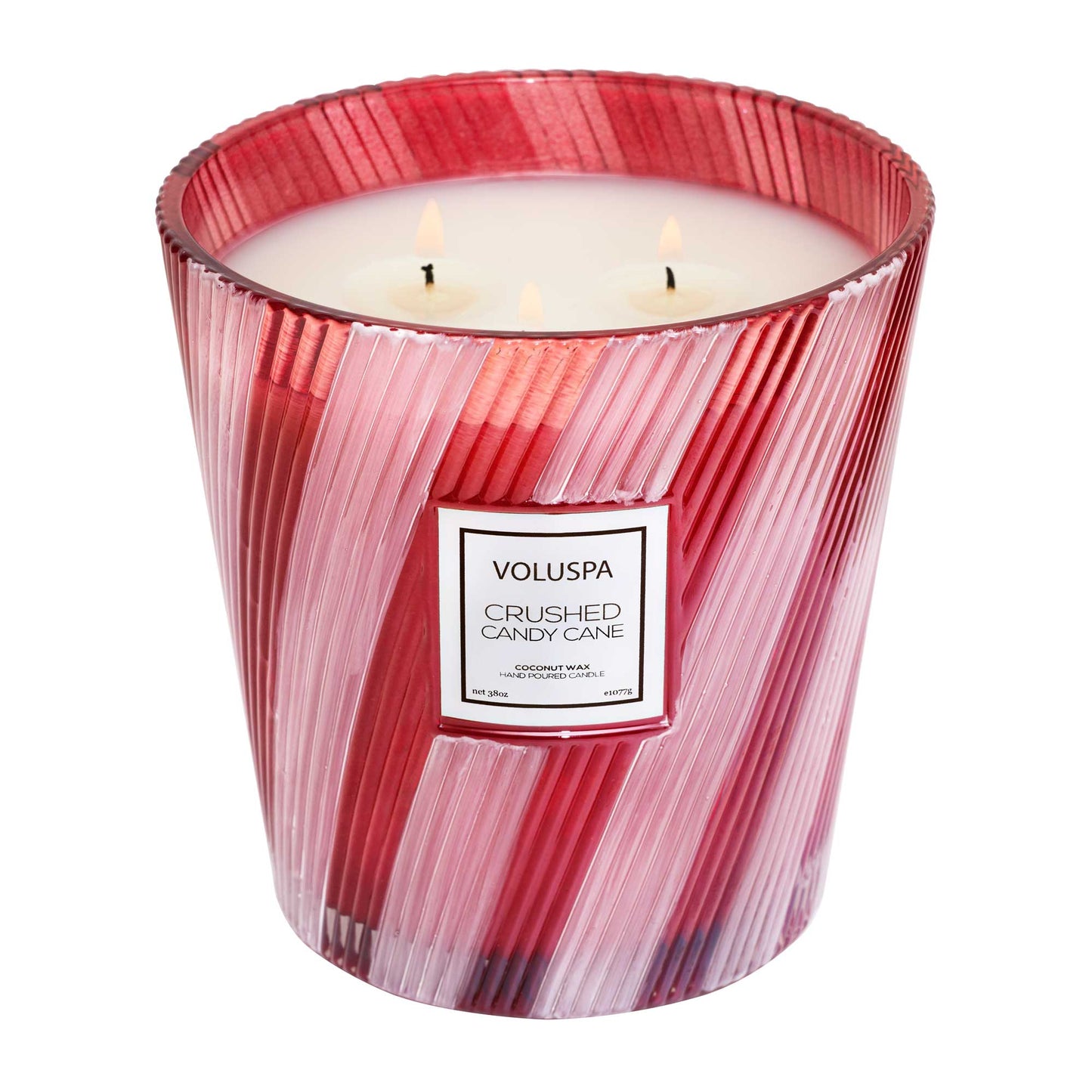 Crushed Candy Cane Hearth Candle - 3 Wick