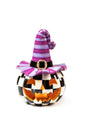 Mackenzie-Childs Illuminated Happy Jack Pumpkin with Purple Hat