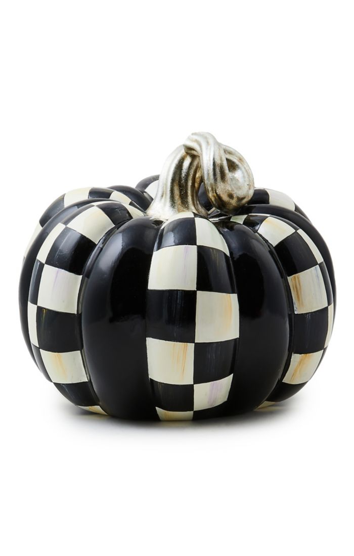 Mackenzie-Childs Haunted House Courtly Check Short Pumpkin