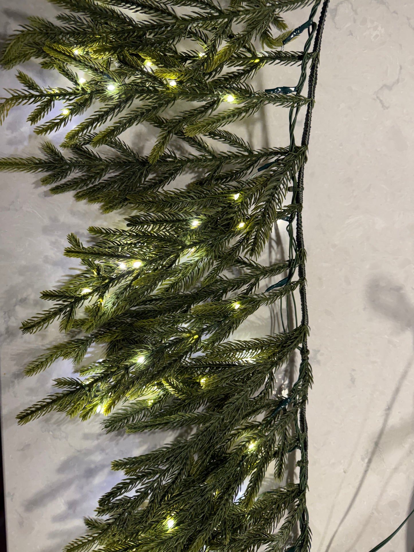 Norfolk garland with fairy lights