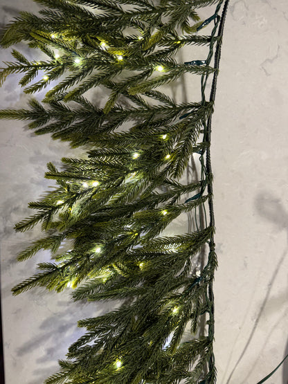 Norfolk garland with fairy lights