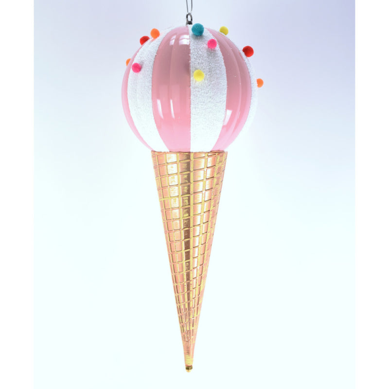 Ice Cream Cone Ornament Pink - 26
