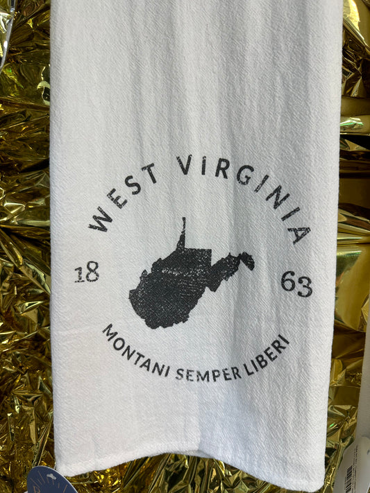 WV Badge and Motto - Custom Cotton Tea Towel