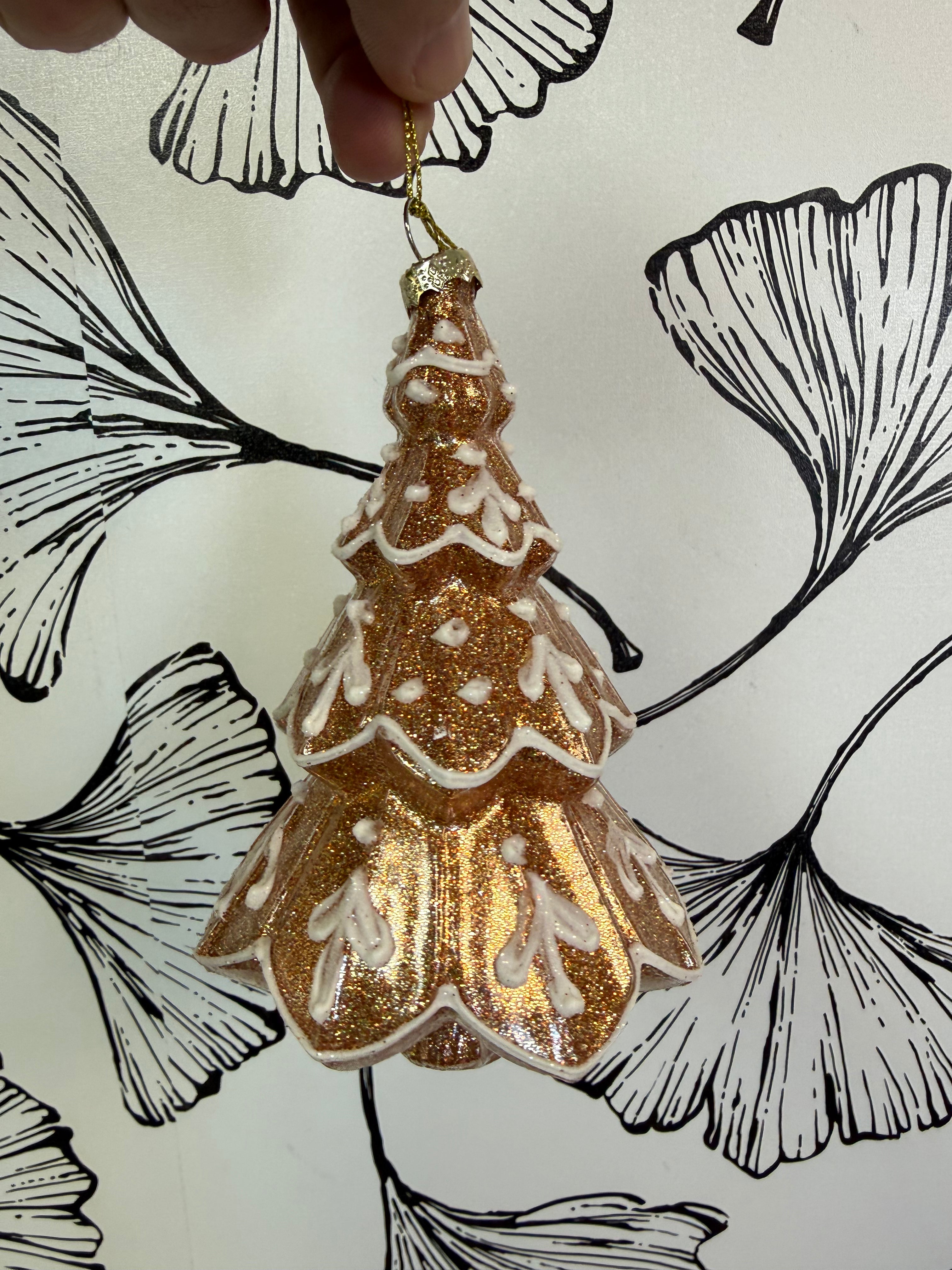 Glass Gingerbread Cookie Tree Ornament