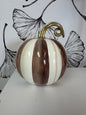 Mackenzie-Childs Chocolate Stripe mini pumpkin