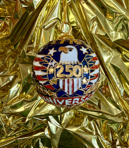 Handmade Cloisonne 250th Anniversary USA Ball Ornament