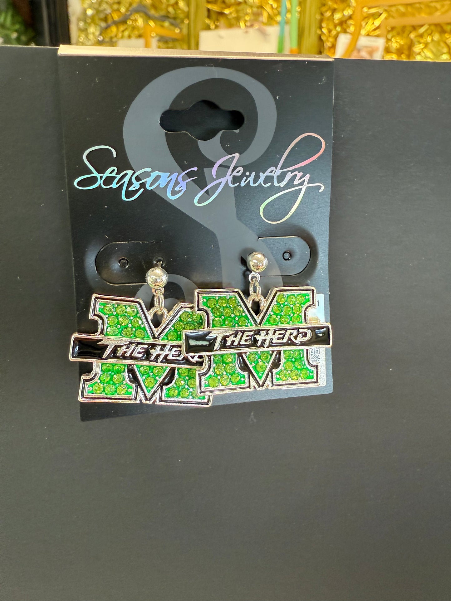 Marshall Crystal Logo Earrings