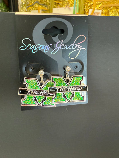 Marshall Crystal Logo Earrings