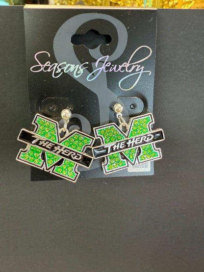 Marshall Crystal Logo Earrings