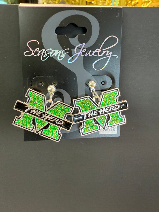 Marshall Crystal Logo Earrings