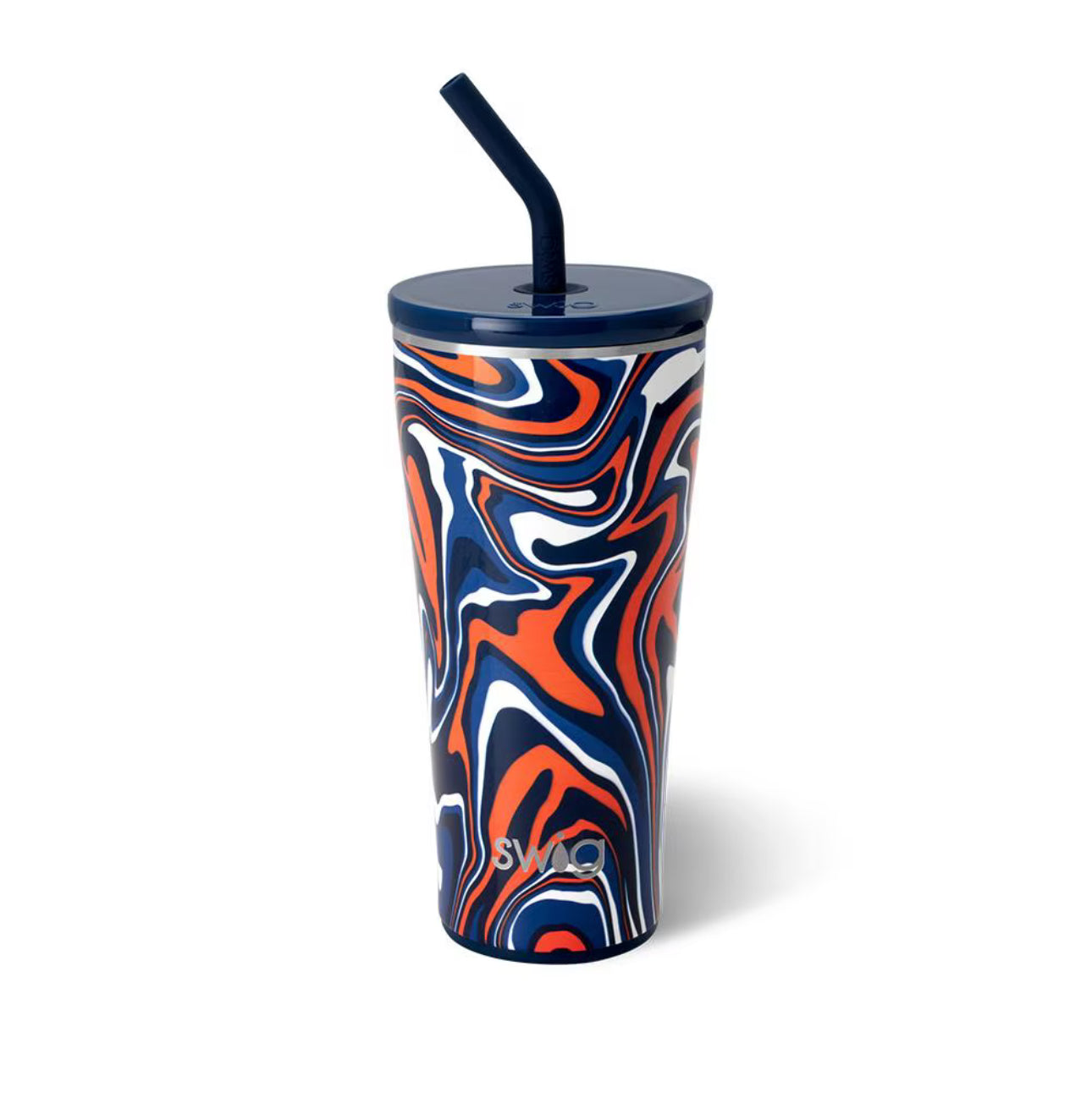 Fanzone Navy + Orange Straw Tumbler (32oz)