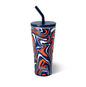 Fanzone Navy + Orange Straw Tumbler (32oz)