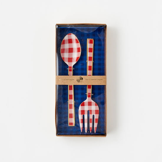 Red Gingham Serving Set