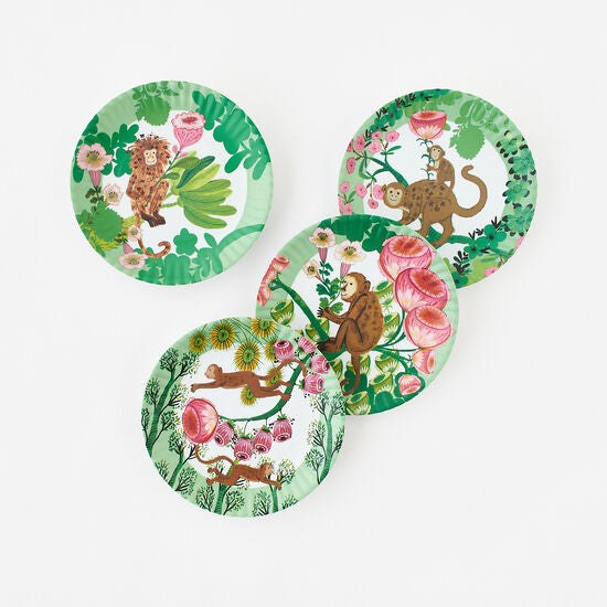 Monkey "Paper" Plate, St/4, 4 Asst, Melamine, 9"