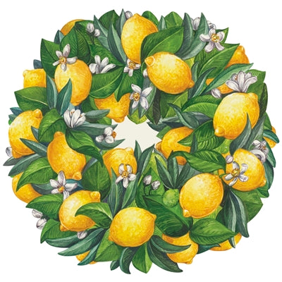 Die Cut Lemon Wreath Placemat - 12 Sheets