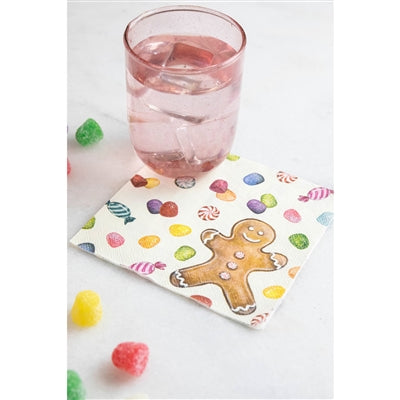 GINGERBREAD COCKTAIL NAPKIN - PACK OF 20