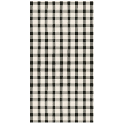 Black Painted Check Guest Napkin - pack of 16