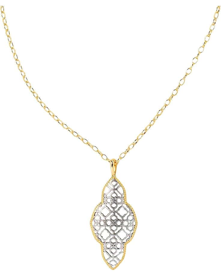 ABBIE LONG PENDANT NECKLACE GOLD - RHODIUM MIX