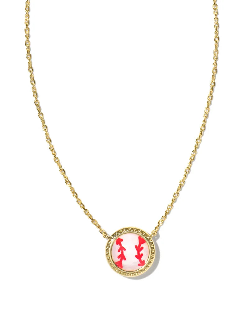 BASEBALL SHORT PENDANT NECKLACE GOLD